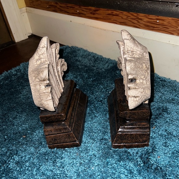 Vintage Acanthus Leaf Motif Marbled Solid Stone Bookends/ Sculpture Decor - Picture 8 of 16